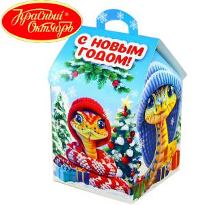 Сладкий подарок на Новый Год в картонной упаковке весом 600 грамм по цене 654 руб в Дзержинске